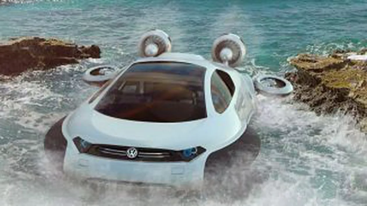Volkswagen Aqua, maşina viitorului care poate merge pe nisip, gheaţă sau apă (FOTO)