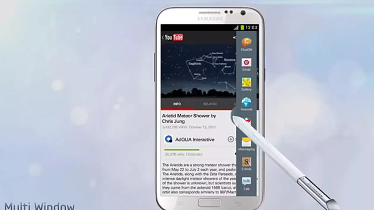 Samsung aduce split-screen multitasking pentru Galaxy Note II