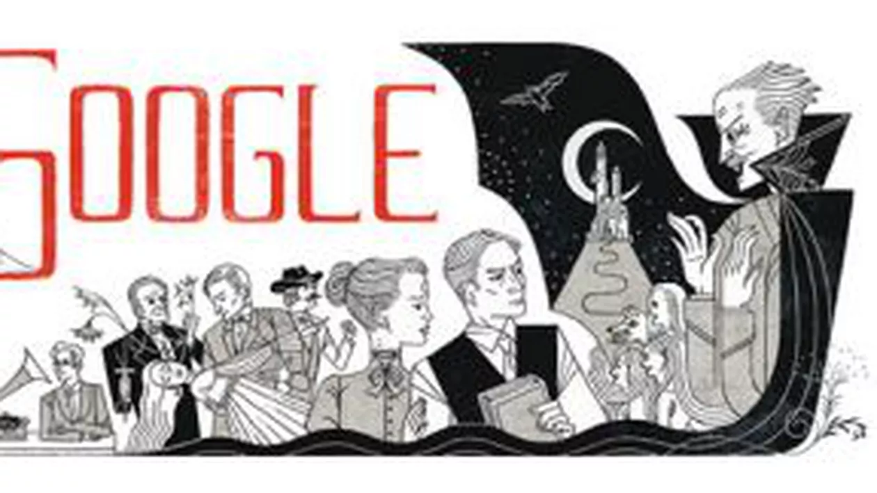 Google îl omagiază joi pe Bram Stoker, autorul romanului "Dracula", printr-un logo special cu vampiri