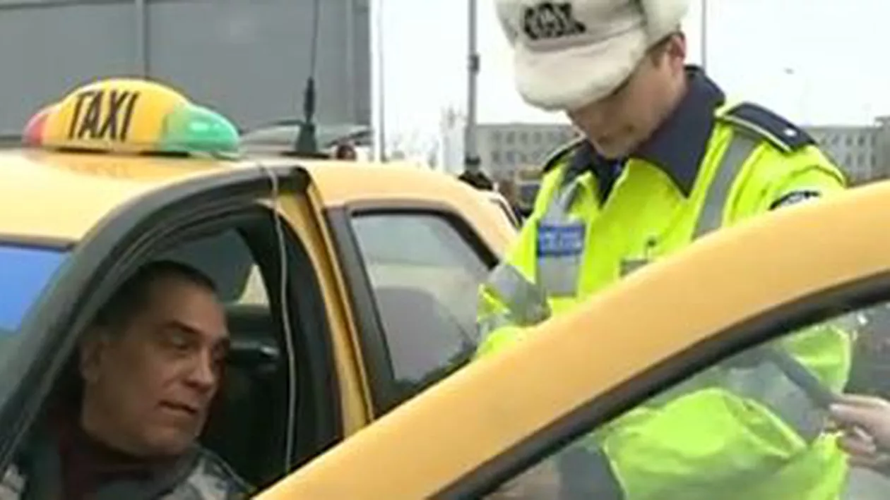 Taximetriștii de pe Otopeni, verificați de polițiștii de la Rutieră: 30 au fost amendați pentru mașini defecte sau acte în neregulă (VIDEO)