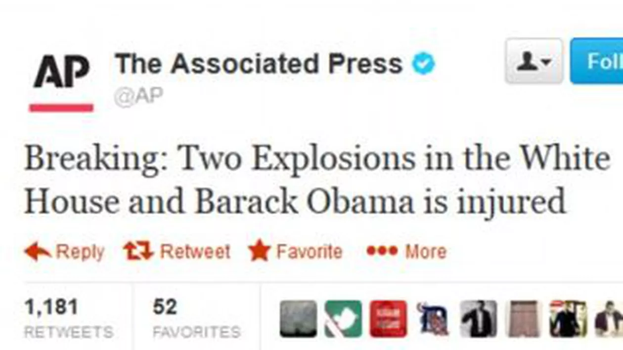 Pierderi de 136 miliarde de dolari pe bursa din SUA, în urma alarmei false privind o explozie la Casa Albă