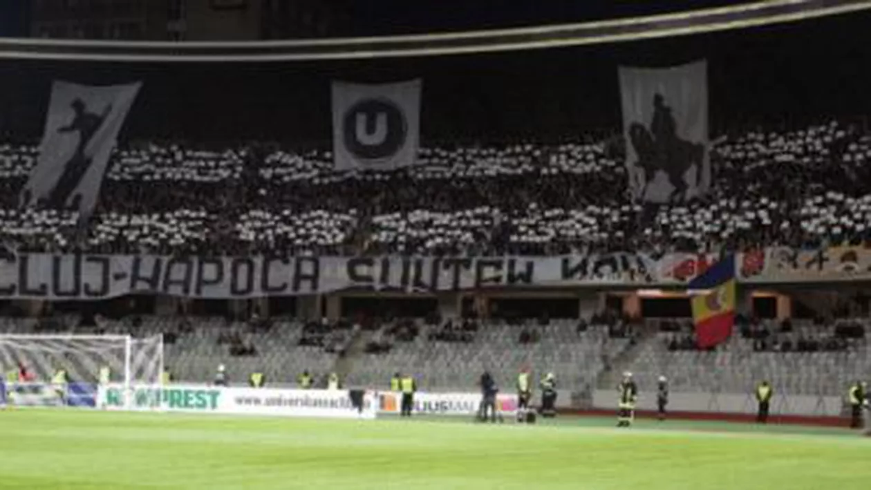 Clubul U Cluj, amendat cu suma de 30.000 de lei după incidentele de la meciul cu CFR Cluj