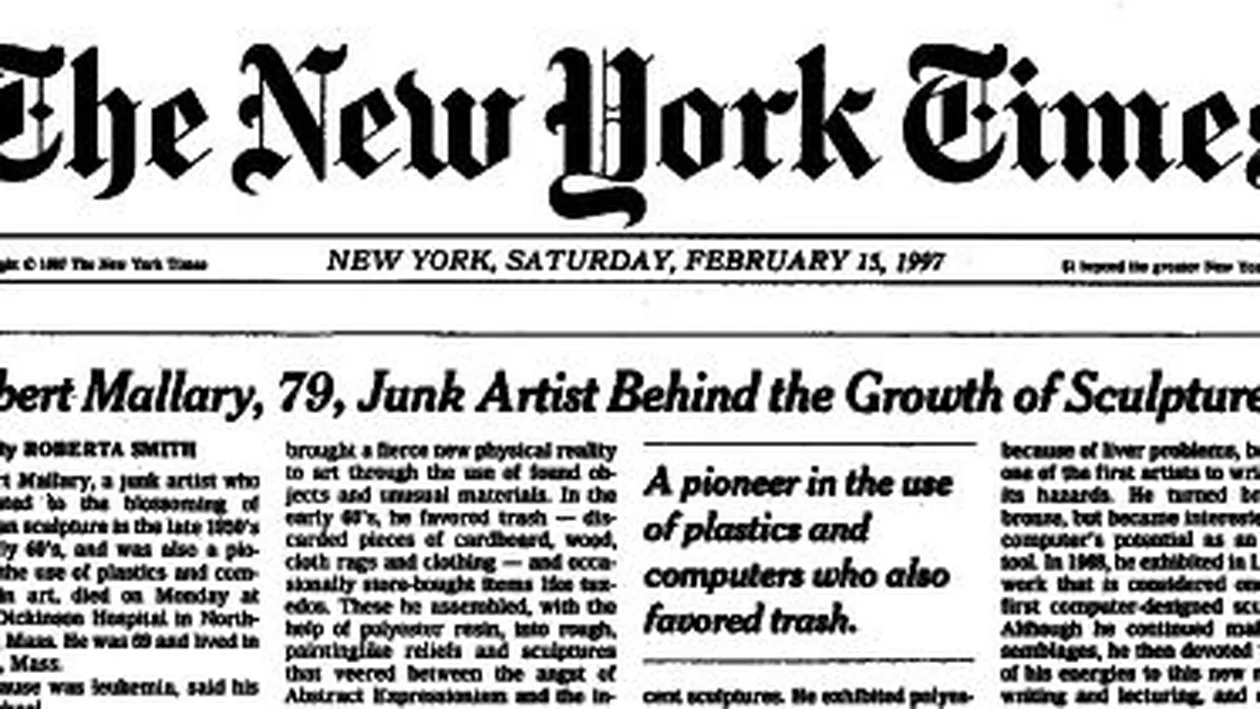 New York Times a avut timp de mai bine de 100 ani o greșeală pe prima pagină (FOTO)