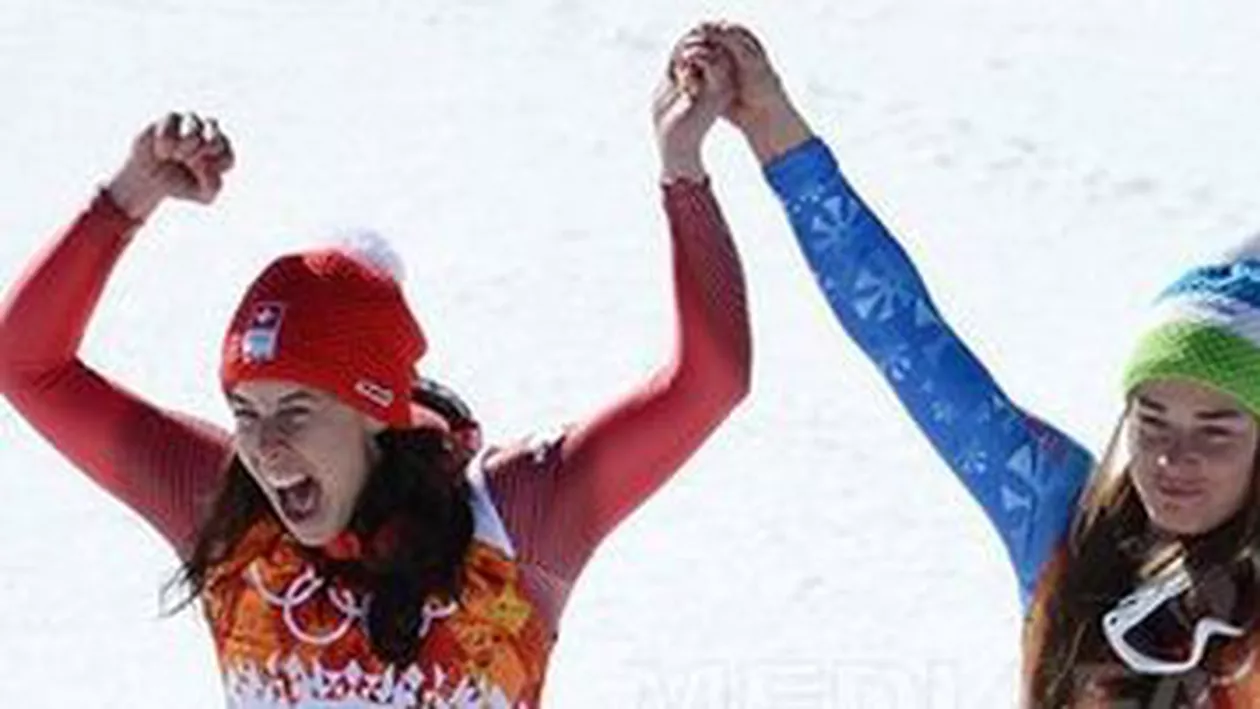 Soci 2014: Dominique Gisin și Tina Maze au terminat la egalitate proba de schi alpin