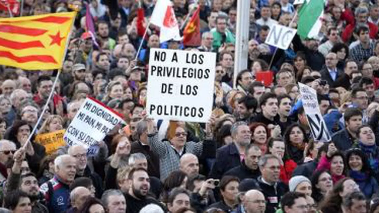 Uriașă manifestație anti-austeritate, la Madrid: 71 de persoane au fost rănite