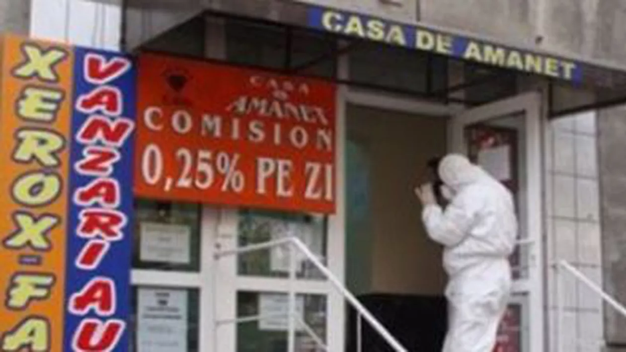 Jaf la o casă de amanet din București: Un bărbat având un cuțit asupra sa și fără să poarte cagulă a plecat cu 15.000 de lei