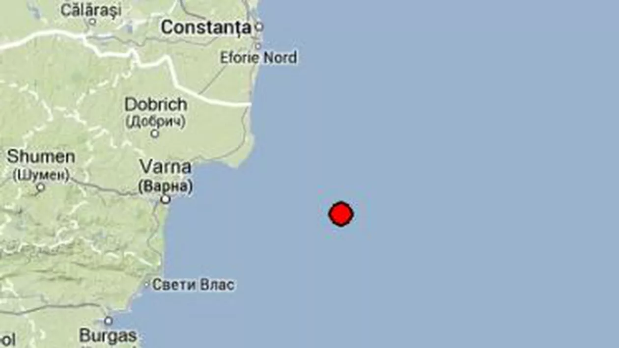 Cutremur de 2,7 magnitudine, produs în Marea Neagră
