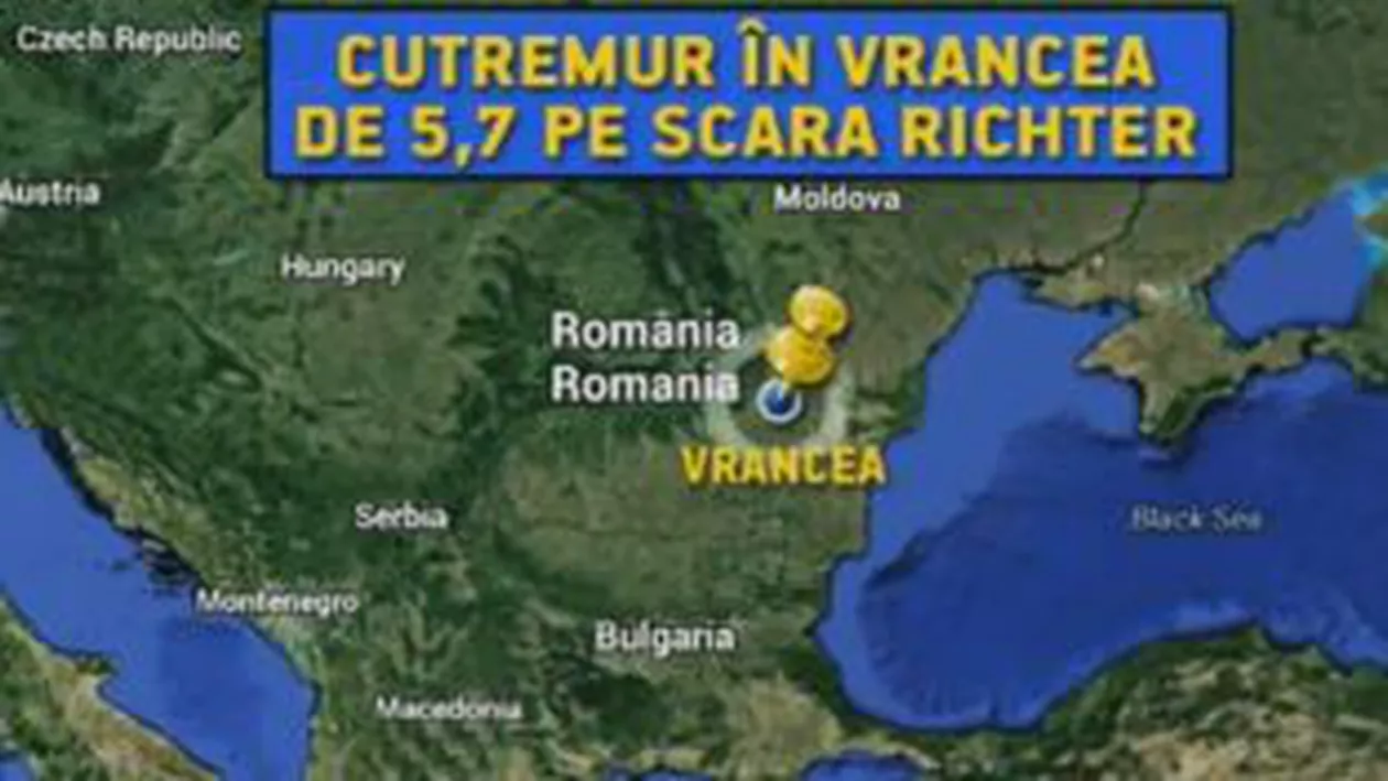 Cutremurul de sâmbătă seară a fost urmat de 15 replici și a fost resimțit în cel puțin 20 de localități din țară (VIDEO)