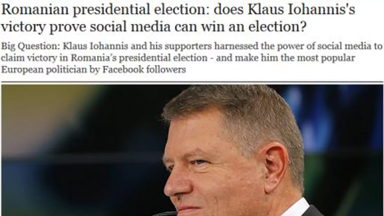 The Telegraph: Este victoria lui Klaus Iohannis o dovadă că social media poate ajuta la câștigarea unor alegeri?
