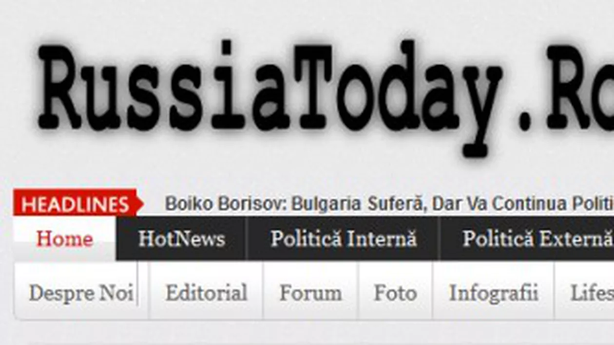 Ruşii nu recunosc site-ul Russia Today din ţara noastră: “Nu avem nicio operaţiune sau afiliere în România”