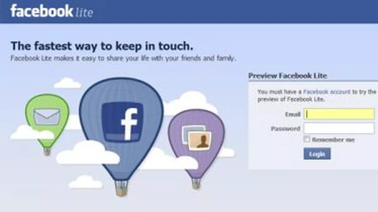 Facebook testează o versiune ”simplă” a aplicației sale pentru telefoanele mobile cu conexiune slabă la internet