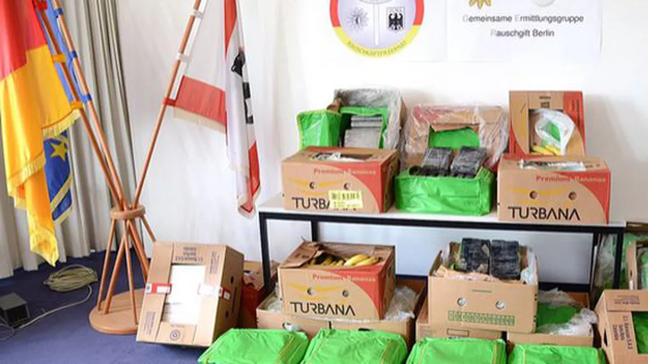 Germania: Aproape 400 de kg de cocaină au fost găsite în cutii de banane, în centre comerciale