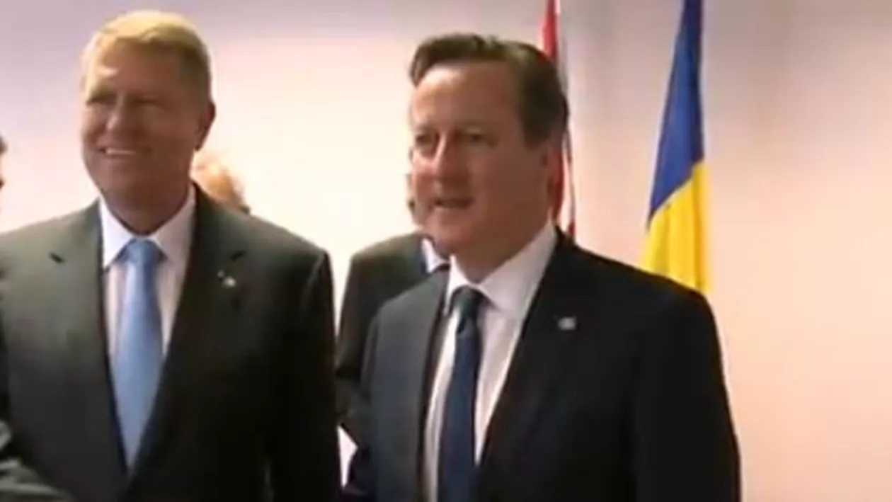Klaus Iohannis s-a întâlnit la Bruxelles cu premierul britanic David Cameron (VIDEO)
