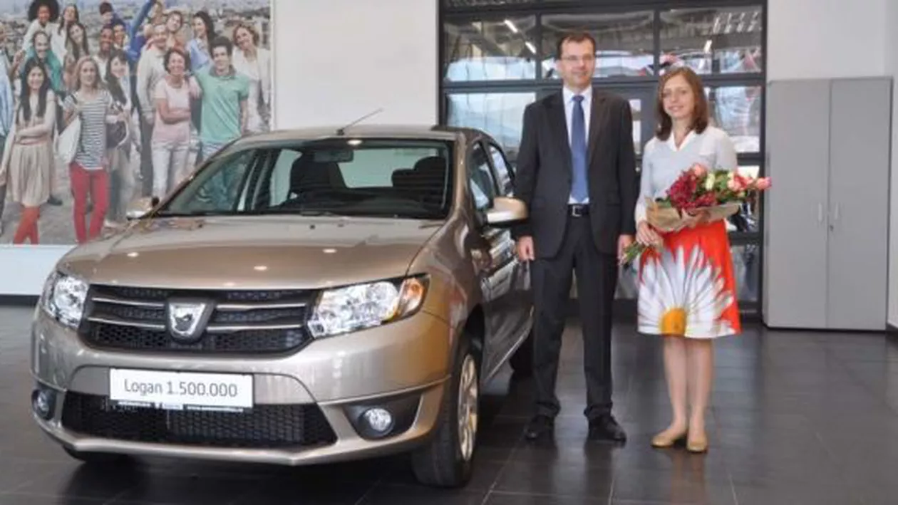 Cheile Daciei Logan cu numărul 1.500.000 au fost înmânate de directorul general al Renault unei femei din București