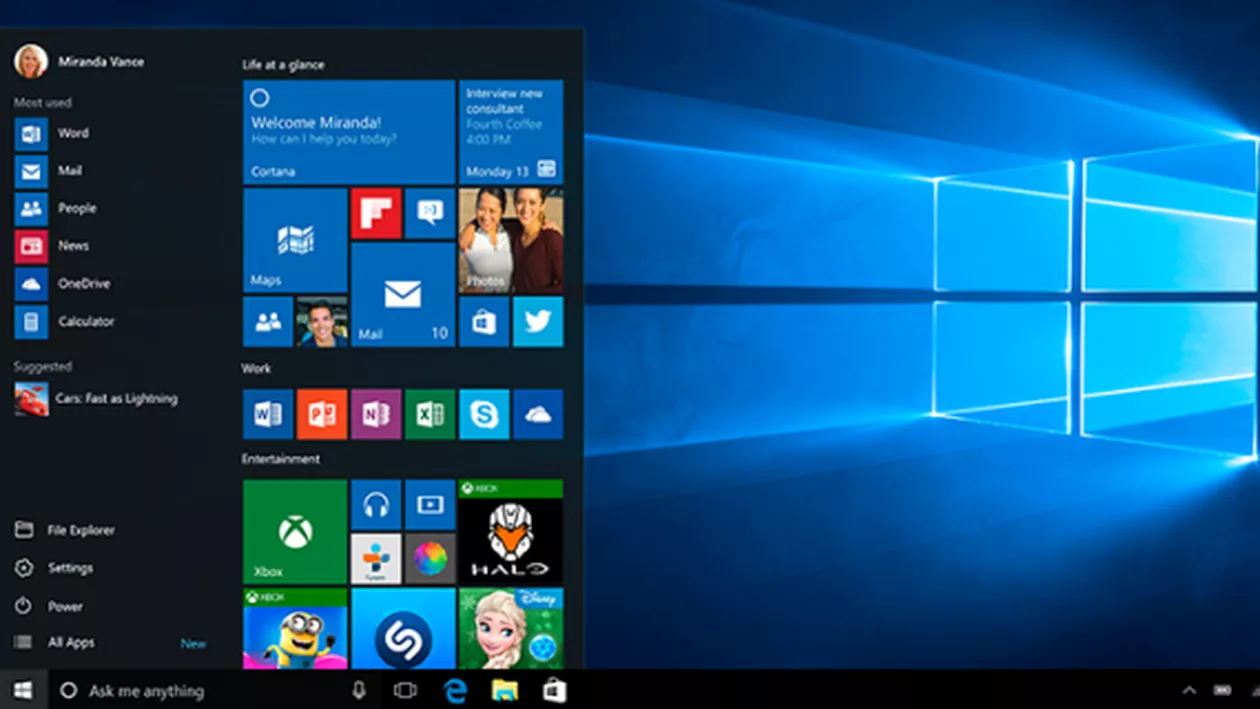 Microsoft Corp: Windows 10 rulează pe 75 de milioane de dispozitive, la patru săptămâni de la lansarea pe piață