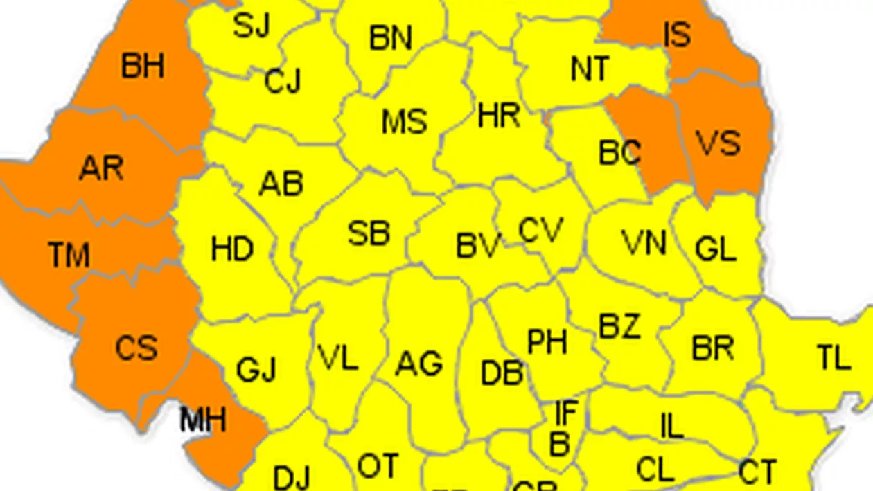 Atenționare meteo: Luni, 31 august, și marți, 1 septembrie, cod galben de caniculă în toate regiunile țării