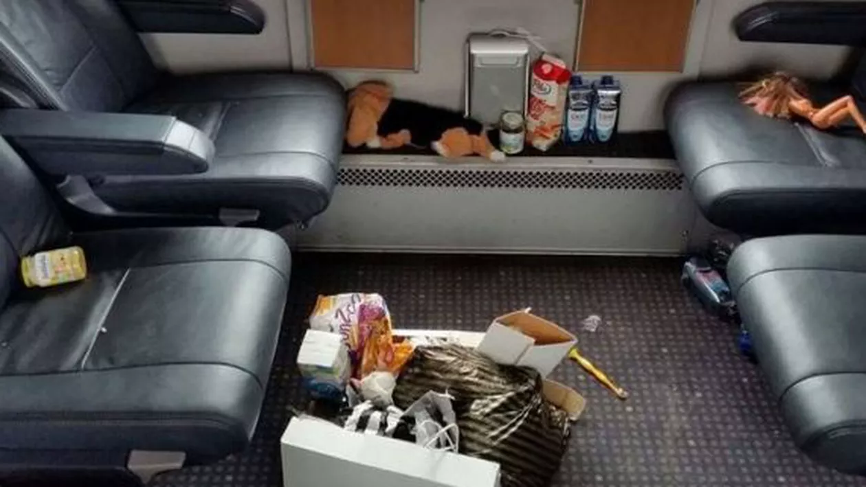 Brokerul Cristian Sima: Mizeria lăsată de refugiați în trenurile germane bănuiesc că e tot din disperare (FOTO)