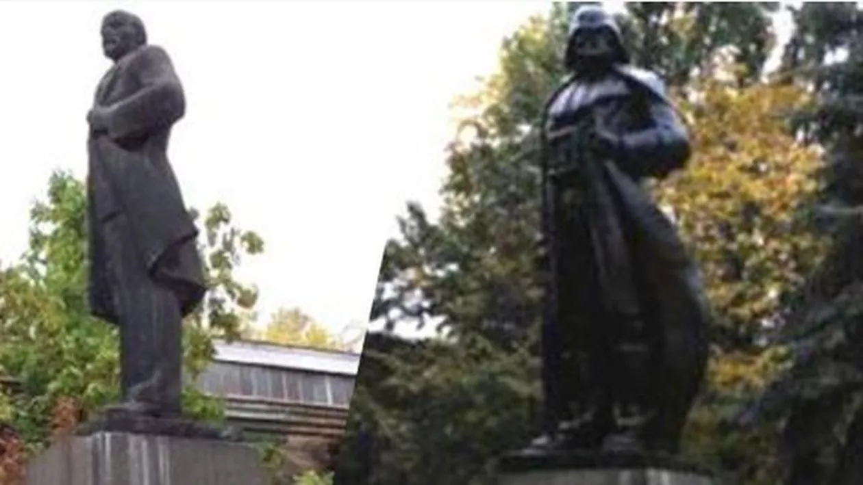 Lenin, ”distribuit” în Războiul Stelelor: O statuie a comunistului rus a fost transformată în maleficul Darth Vader (VIDEO)