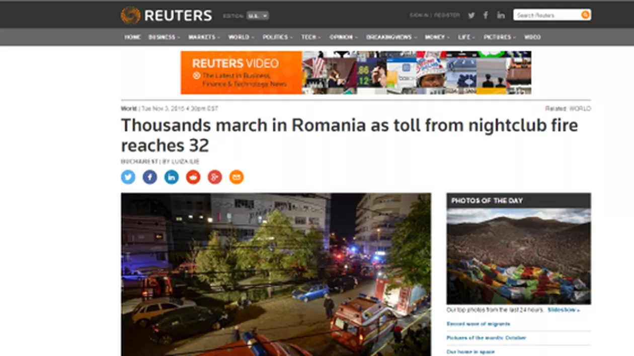 Protestele românilor, amplu tratate în presa internațională. France-Presse: Incendiul este o dramă naţională