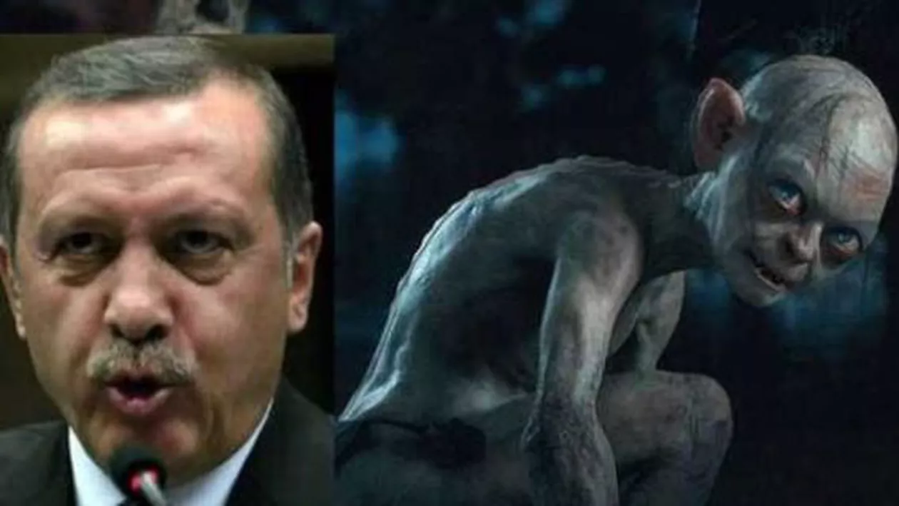 O instanță din Turcia cere unei comisii să stabilească dacă Erdogan seamănă cu Gollum din Stăpânul Inelelor: Un bărbat riscă închisoarea pentru această comparație