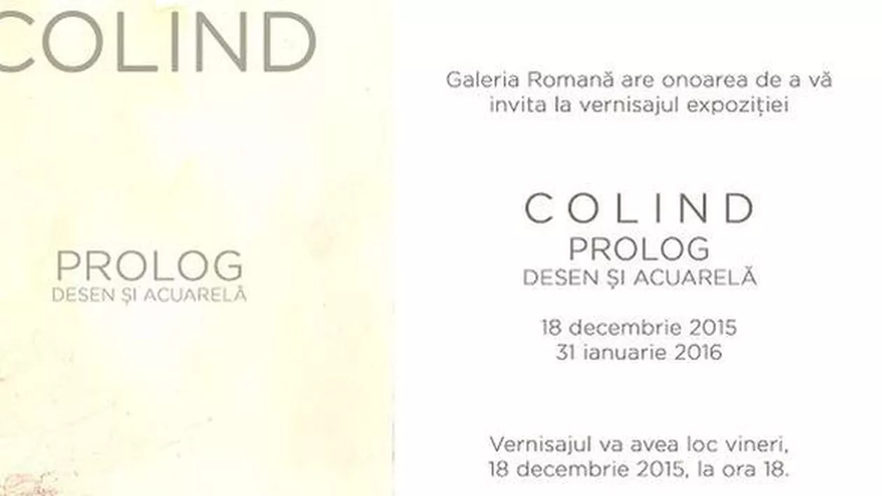 Vernisajul expoziţiei de grafică, desen și acuarelă „Colind”, a Grupului Prolog: Evenimentul are loc vineri, 18 decembrie, la ora 18.00, la Galeria Romană