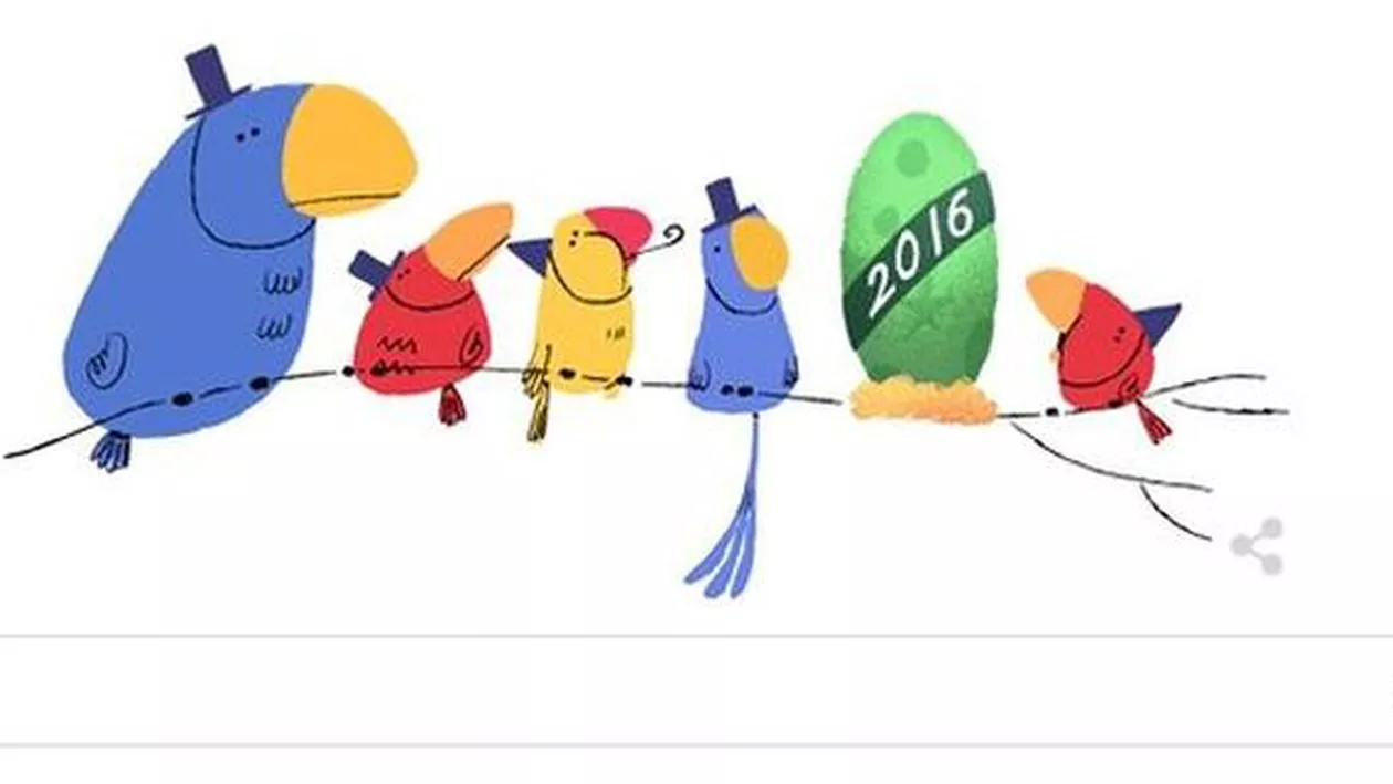 Google marchează trecerea în noul an cu un logo special
