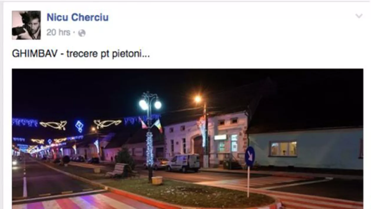 Trecere de pietoni marca... Ghimbav: Ultima invenţie în materie de semnalizare a circulaţiei pentru pietoni (FOTO)