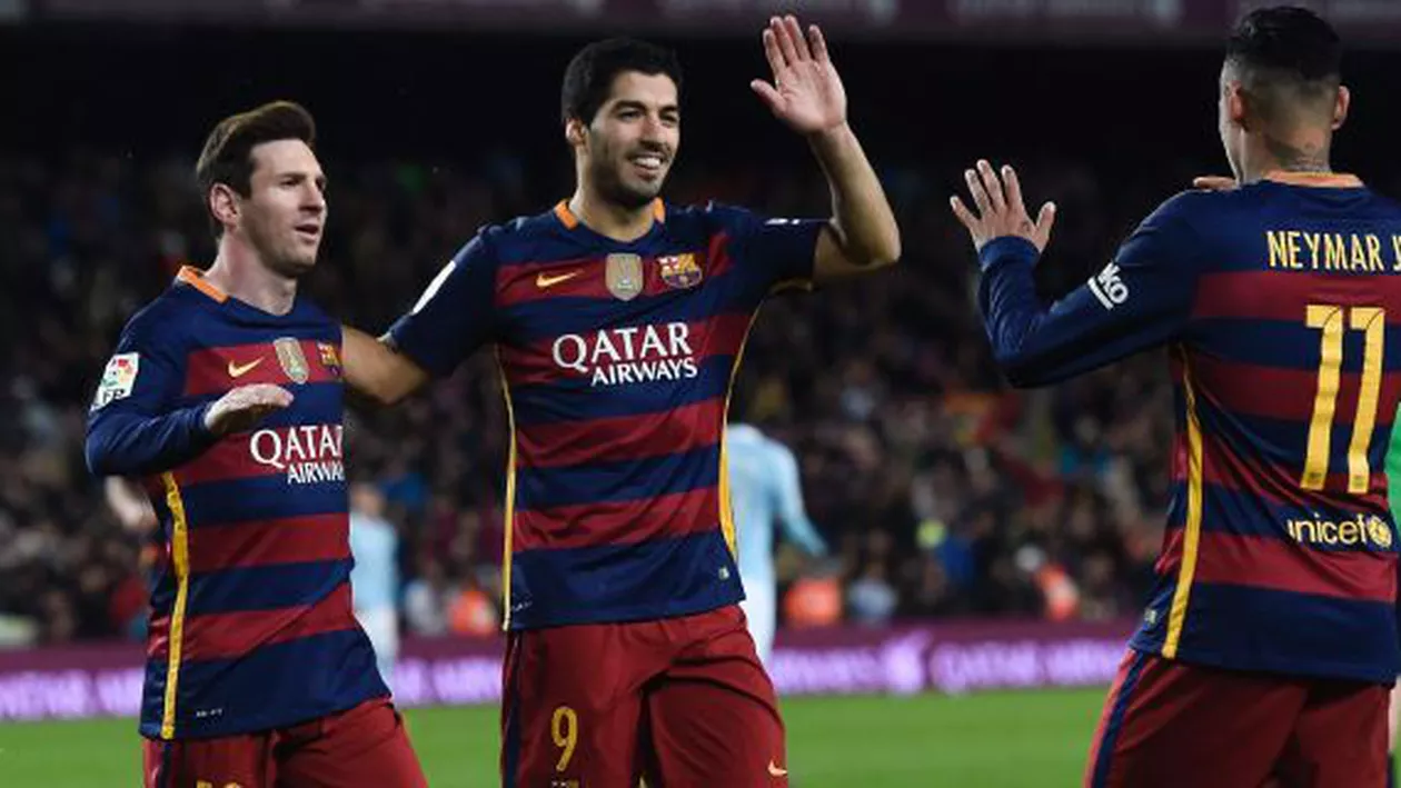 Suarez a "mușcat" din adversari după ce a înscris patru goluri în victoria Barcelonei cu 6-0 contra lui Sporting Gijon