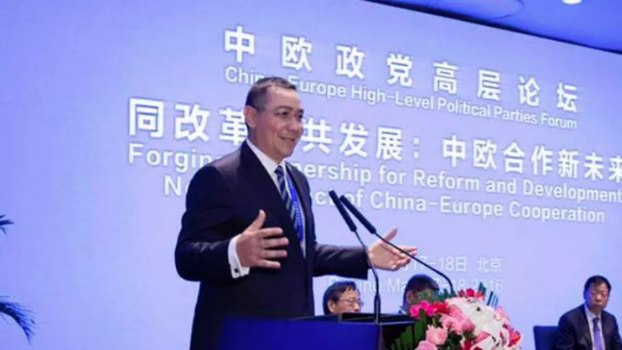 Ponta s-a dus în China la o întrunire organizată de Partidul Comunist
