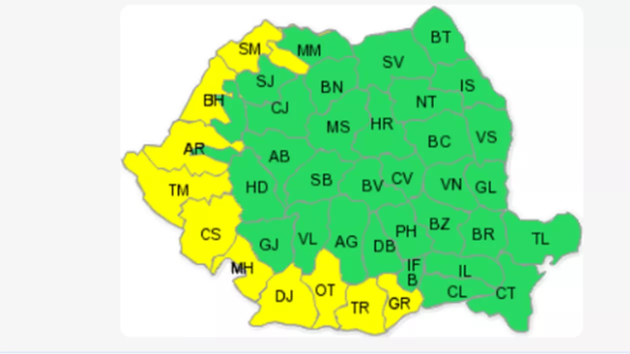 ANM a emis un cod galben de caniculă persistentă pentru zilele de 24 și 25 iunie