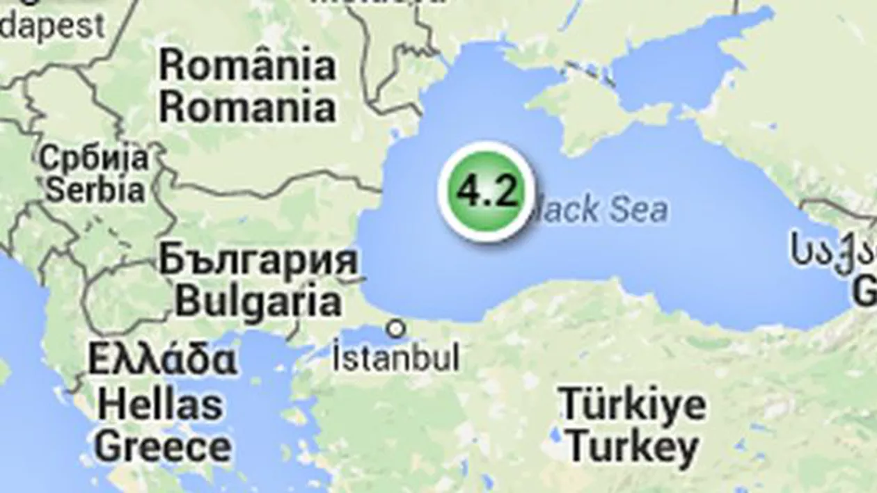Un cutremur de 4,2 magnitudine s-a produs în Marea Neagră