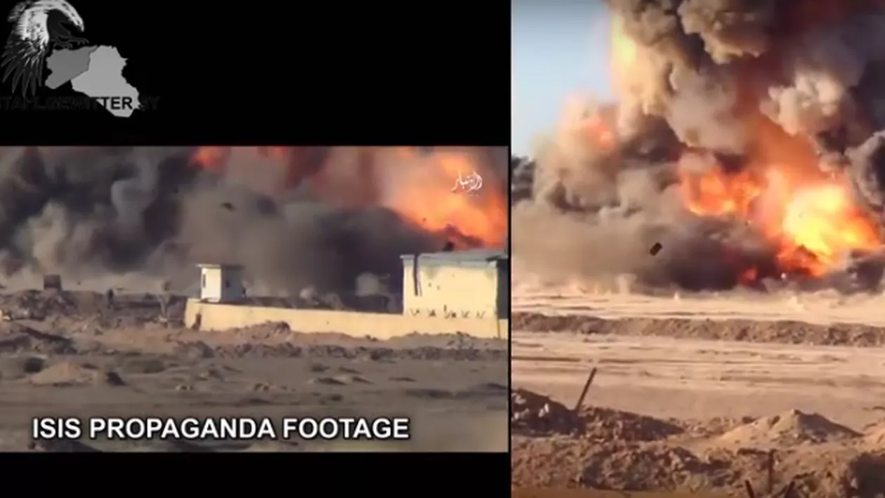 Armata irakiană a aruncat în aer un camion al ISIS plin cu explozibili, înainte ca acesta să le provoace pagube (VIDEO)
