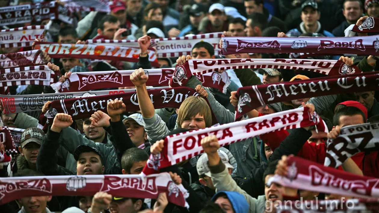 "Rapid s-a născut prin oameni, Rapid a trăit prin oameni, Rapid va renaște prin oameni". Fanii se strâng în tribunele stadionului din Giulești pentru a-și susține echipa (FOTO)