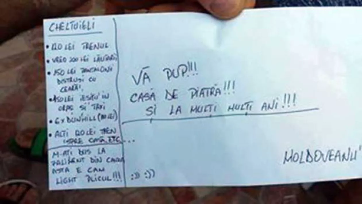 Mesaj amuzant scris pe plic unor miri: Cum a justificat un nuntaș suma modică pe care le-a oferit-o în dar (FOTO)