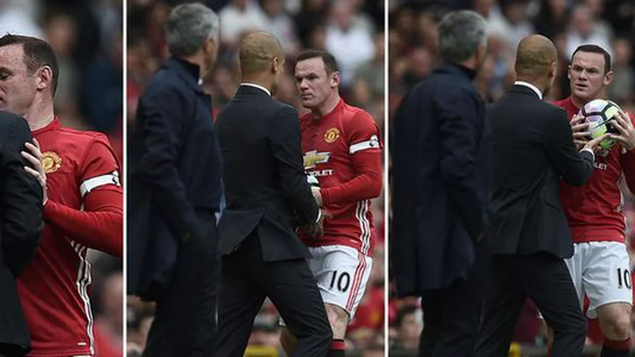 Momente tensionate la derby-ul din Manchester! Pep Guardiola, la un pas de bătaie cu Rooney (FOTO)