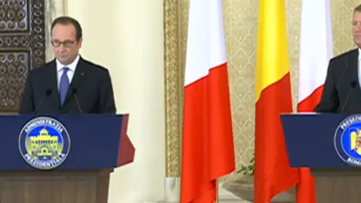 Hollande, discurs la Cotroceni despre obiectivele franco-române. Președintele Franței: ”În România am impresia că mă aflu acasă. Nu este o țară ca oricare alta. Avem rădăcini comune, o cultură comună” (VIDEO)