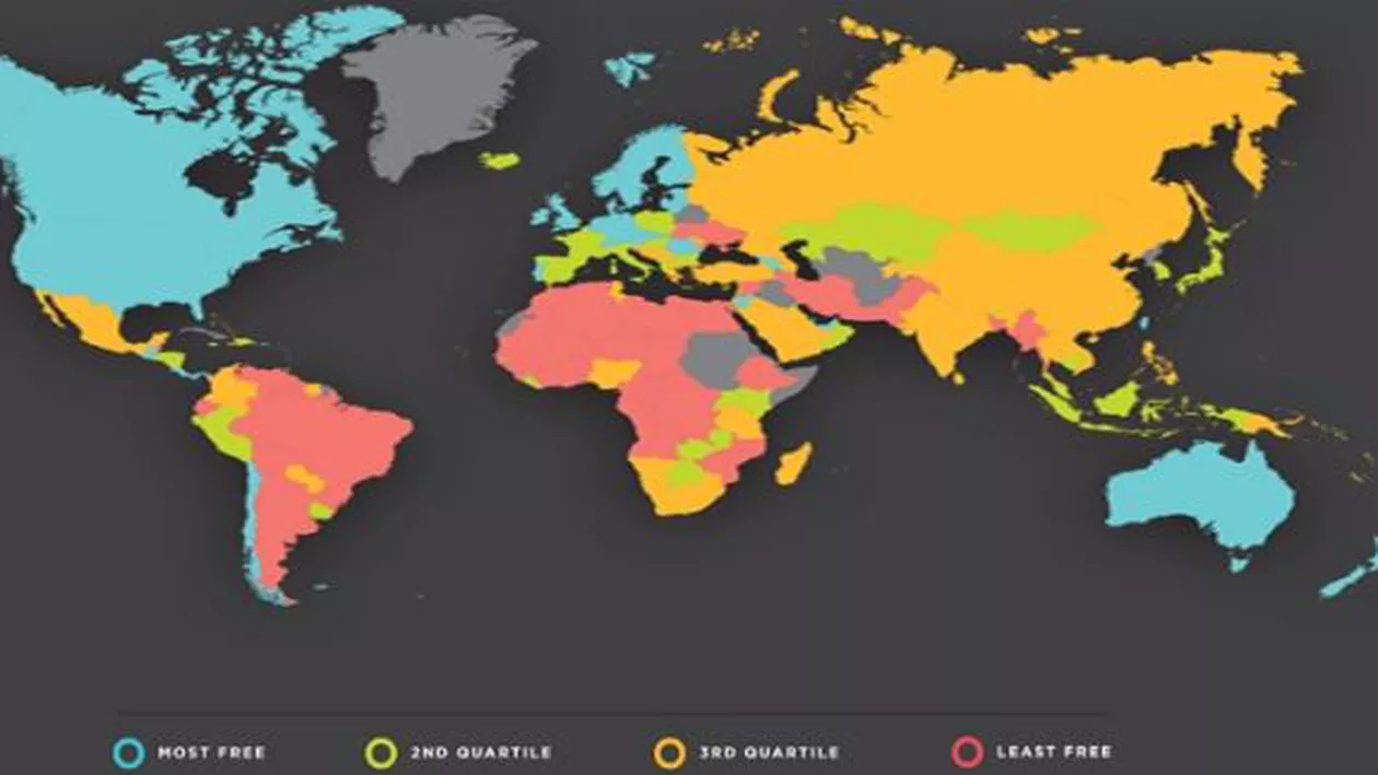 România a pierdut cinci locuri în topul Fraser al libertății economice pe 2016