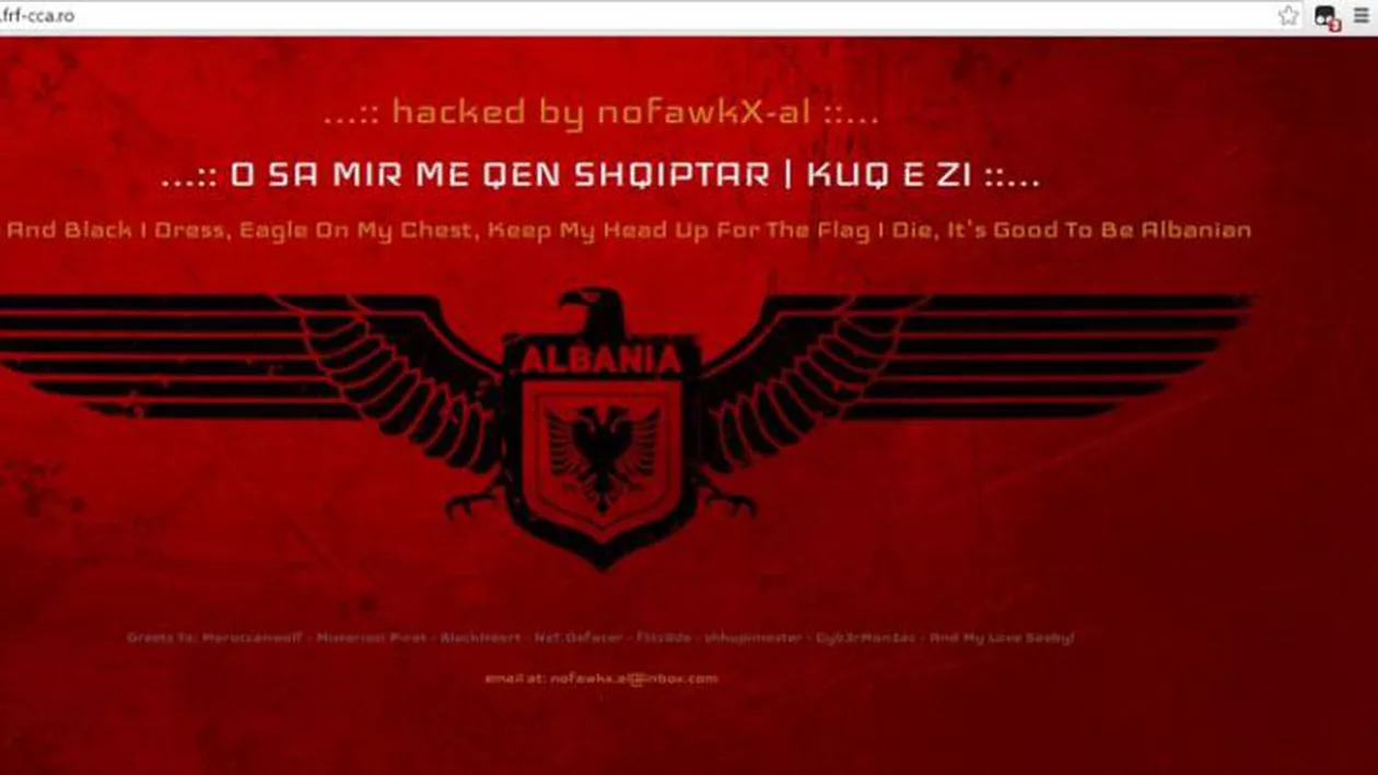 „În roşu şi negru mă îmbrac, am vulturul pe piept”. Site-ul Comisiei Centrale a Arbitrilor a fost SPART de hackeri (FOTO)