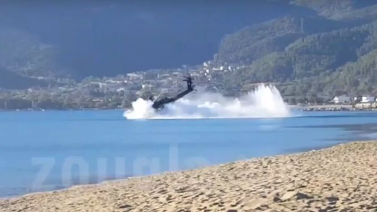 Grecia: Un elicopter Apache s-a prăbușit în mare în timpul unui exercițiu militar (VIDEO)