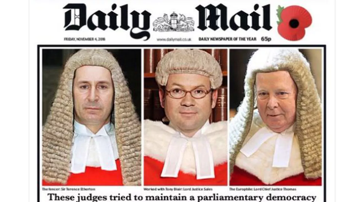 Daily Mail, ținta ironiilor după ce i-a numit pe judecătorii Curţii Supreme "inamicii poporului": Brexitul încinge iar spiritele în Marea Britanie  (FOTO)