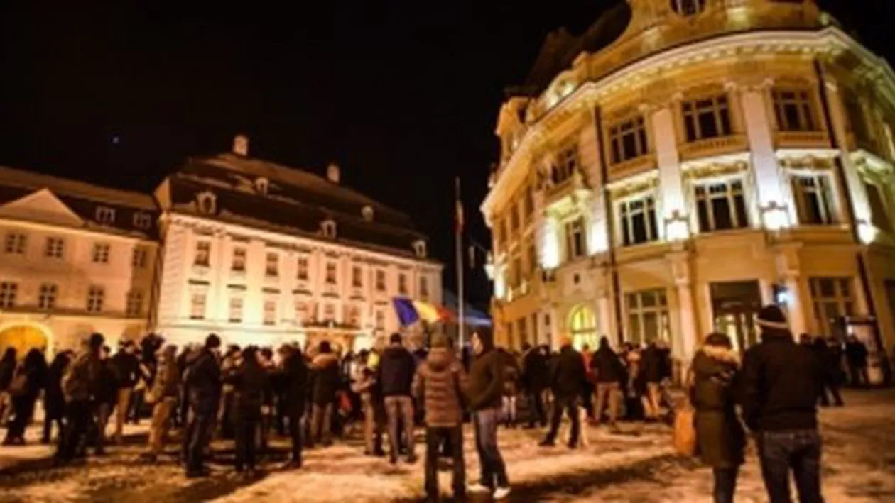 SIBIENII, din nou în stradă pentru a PROTESTA împotriva legii GRAȚIERII (VIDEO)