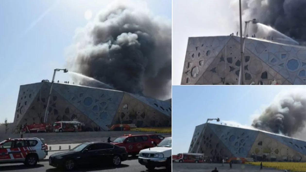 INCENDIU DEZASTRUOS! La trei luni de la inaugurare, Opera din Kuweit a luat foc (FOTO, VIDEO)