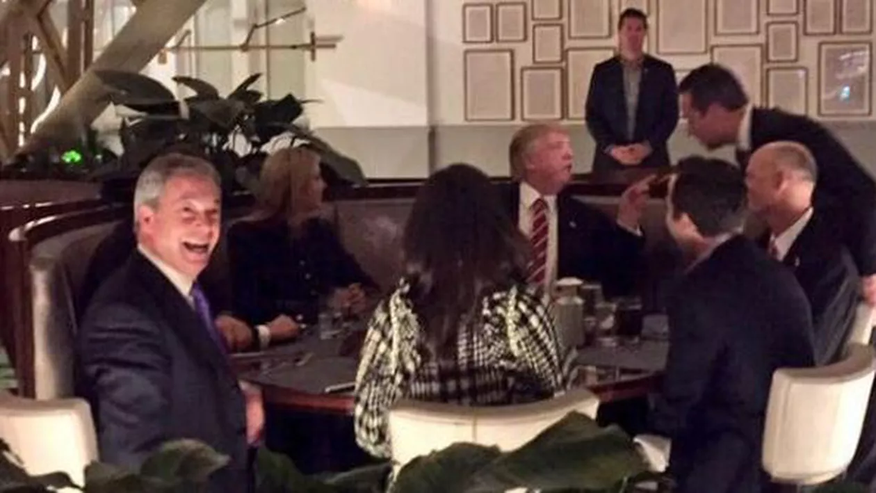 Marea Britanie: Liderul campaniei anti-UE a postat o fotografie la "cina cu The Donald"