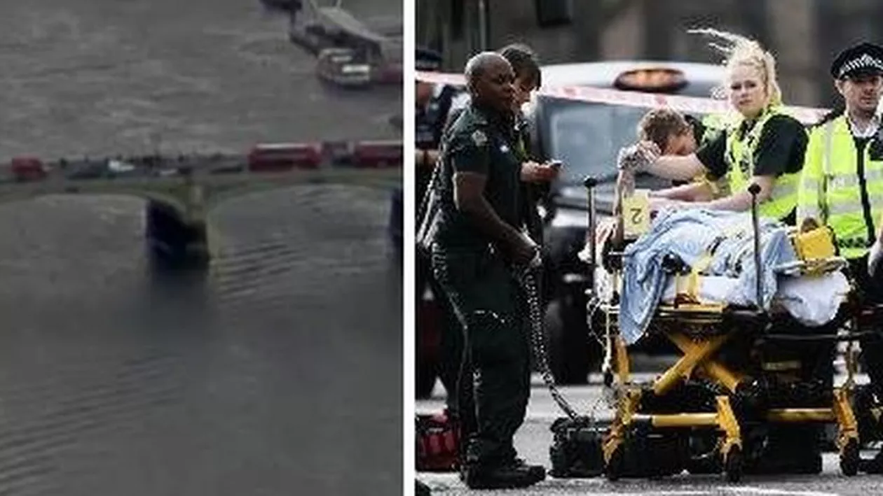 IMAGINI TERIBILE: Momentul în care ROMÂNCA rănită la Londra e proiectată în râul Tamisa în timpul atentatului. Tânăra e în stare gravă, prietenul ei a fost externat (FOTO, VIDEO)