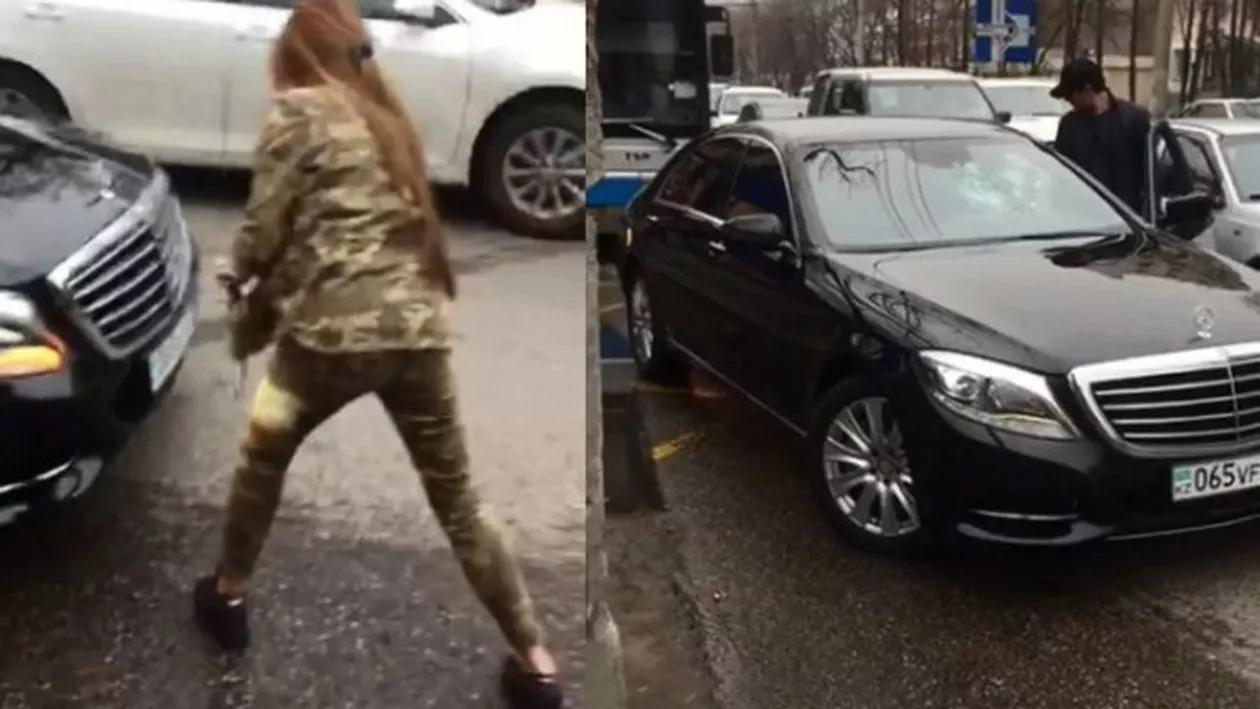 Scene DRAMATICE pe șosea: Iată de ce să nu te pui cu o femeie furioasă care are o crosă de golf (VIDEO)