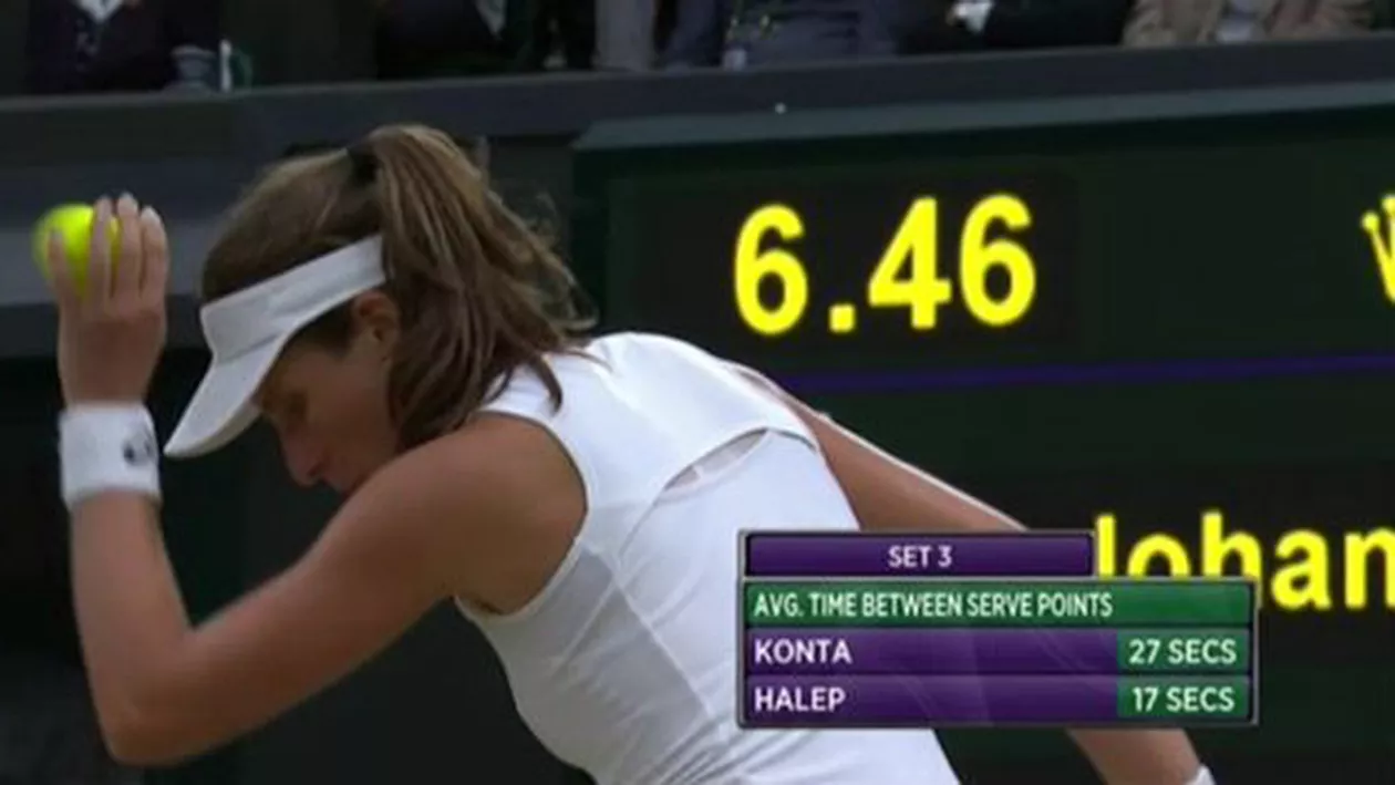 Konta a încălcat regulamentul în timpul meciului cu Halep