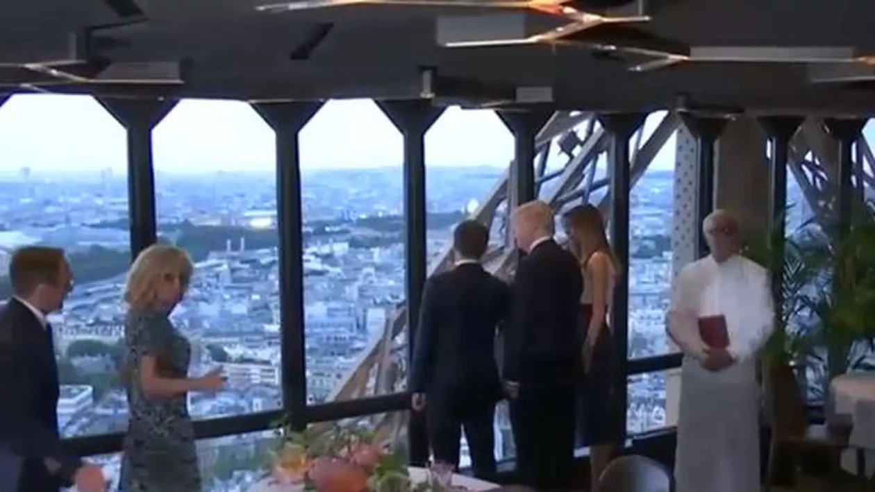 Turnul Eiffel, închis pentru ca soții Trump și Macron să ia cina (VIDEO)