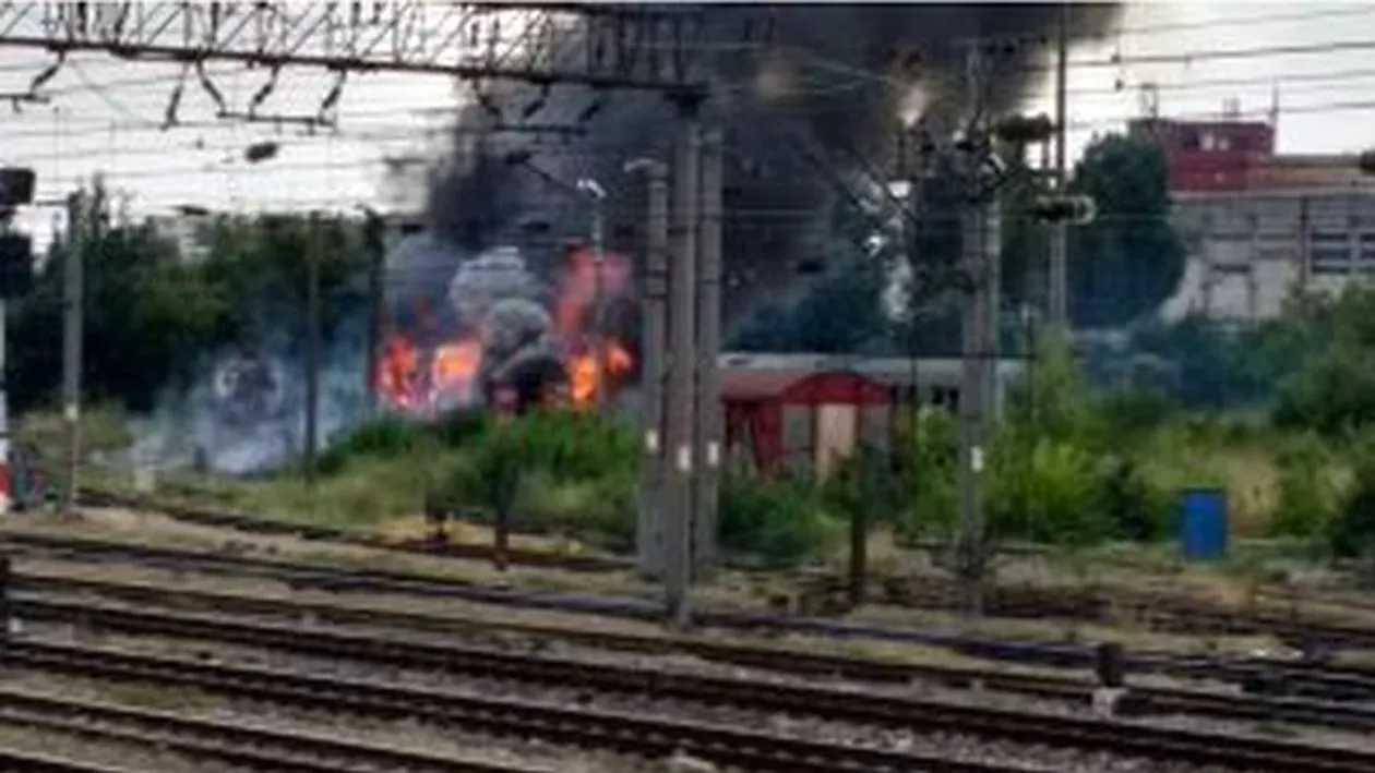 INCENDIU la Gara Basarab din Capitală (FOTO)