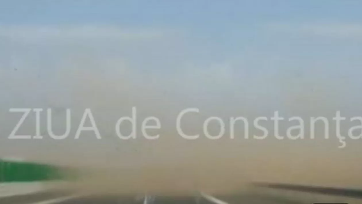 Pericol pe Autostrada Soarelui: Nor de praf, inamicul șoferilor (VIDEO)