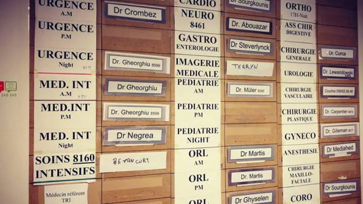 Cum arată lista de gardă la un spital dintr-un orășel belgian. Ministerul Sănătății din România, se vede?